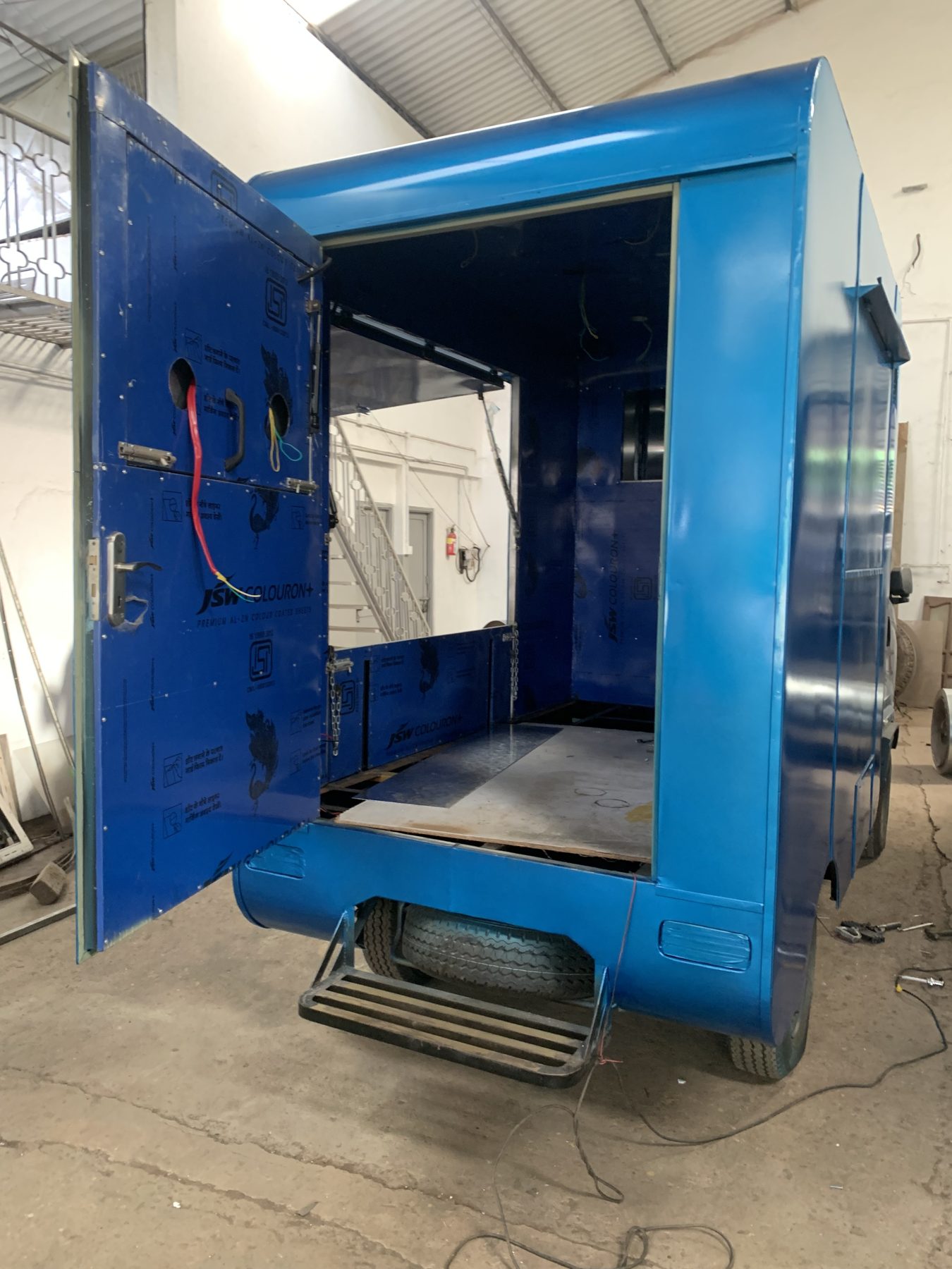 In-house metal fabrication of a vehicle body shell at the Ultratech Automotive works